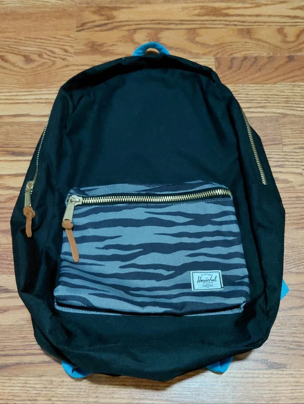 Herschel Suppy Co Bag Backpack Blue Black Zebra Animal Print Book Bag Backpack